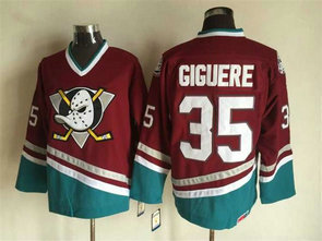 Ducks 35 Jean Sebastien Giguere Red CCM Jersey