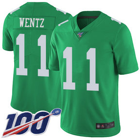 Eagles #11 Carson Wentz Green Men's Stitched Football Limited Rush