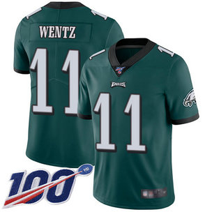 Eagles #11 Carson Wentz Midnight Green Team Color Men's Stitched