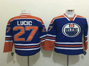Edmonton Oilers Milan Lucic #27 Light Blue Home Stitched NHL Jersey