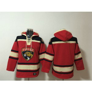 Florida Panthers Blank Red Lace-Up Pullover Hoodie