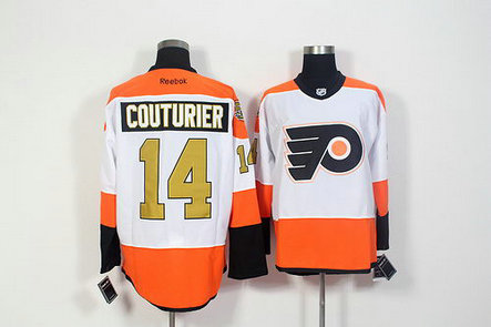 Flyers #14 Sean Couturier White With 50th Anniversary Patch Reebok Jersey