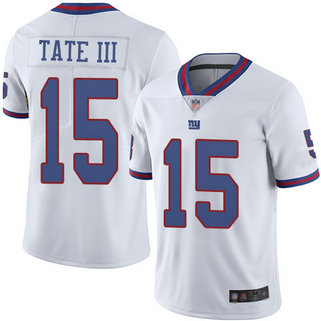 Giants #15 Golden Tate III White Men's Stitched Football Limited Rush