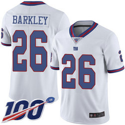 Giants #26 Saquon Barkley White Men's Stitched Football Limited