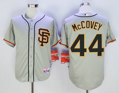 Giants 44 Willie McCovey Grey Cool Base Jersey