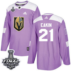 Golden Knights #21 Cody Eakin Purple Authentic Fights Cancer 2018 Stanley Cup Final Stitched NHL Adidas Jersey