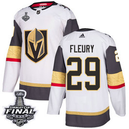 Golden Knights #29 Marc-Andre Fleury White Road Authentic 2018 Stanley Cup Final Stitched NHL Adidas Jersey