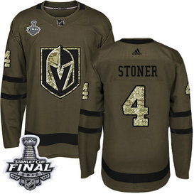 Golden Knights #4 Clayton Stoner Green Salute To Service 2018 Stanley Cup Final Stitched NHL Adidas Jersey