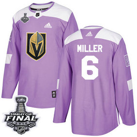 Golden Knights #6 Colin Miller Purple Authentic Fights Cancer 2018 Stanley Cup Final Stitched NHL Adidas Jersey