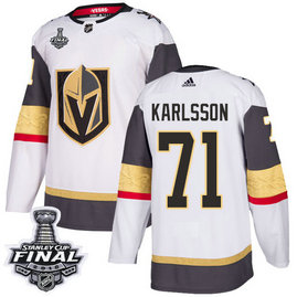 Golden Knights #71 William Karlsson White Road Authentic 2018 Stanley Cup Final Stitched NHL Adidas Jersey