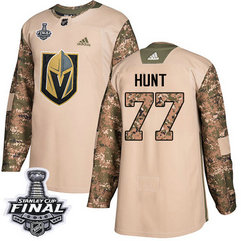 Golden Knights #77 Brad Hunt Camo Authentic 2017 Veterans Day 2018 Stanley Cup Final Stitched NHL Adidas Jersey