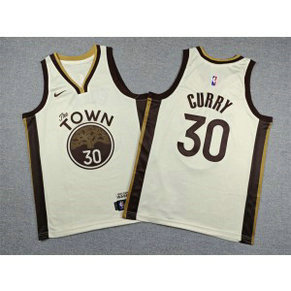 Golden State Warriors 30 Curry Cream Youth Jersey