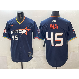Houston Astros 45 Imai Navy Cool Base Men Jersey