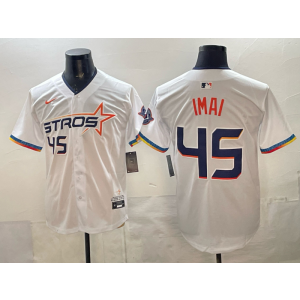 Houston Astros 45 Imai White Cool Base Men Jersey