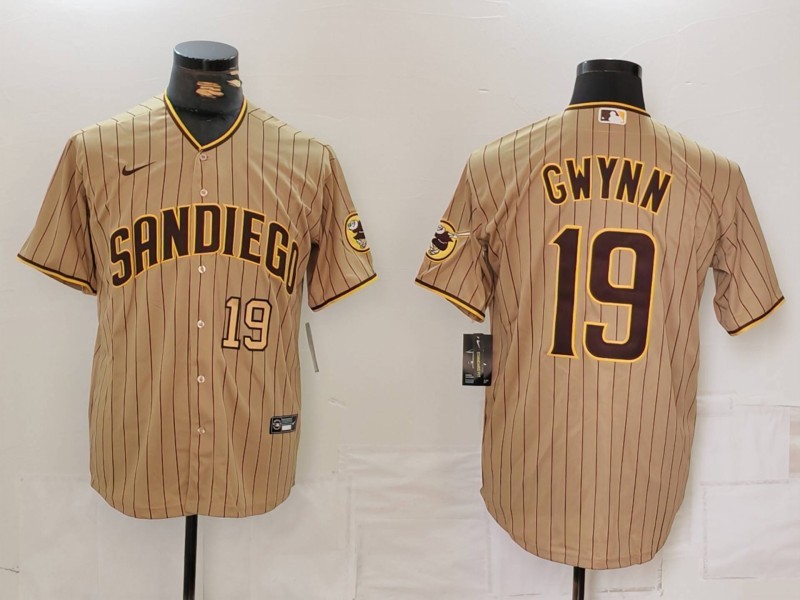 MLB Padres 19 Tony Gwynn Brown Nike Cool Base Men Jersey