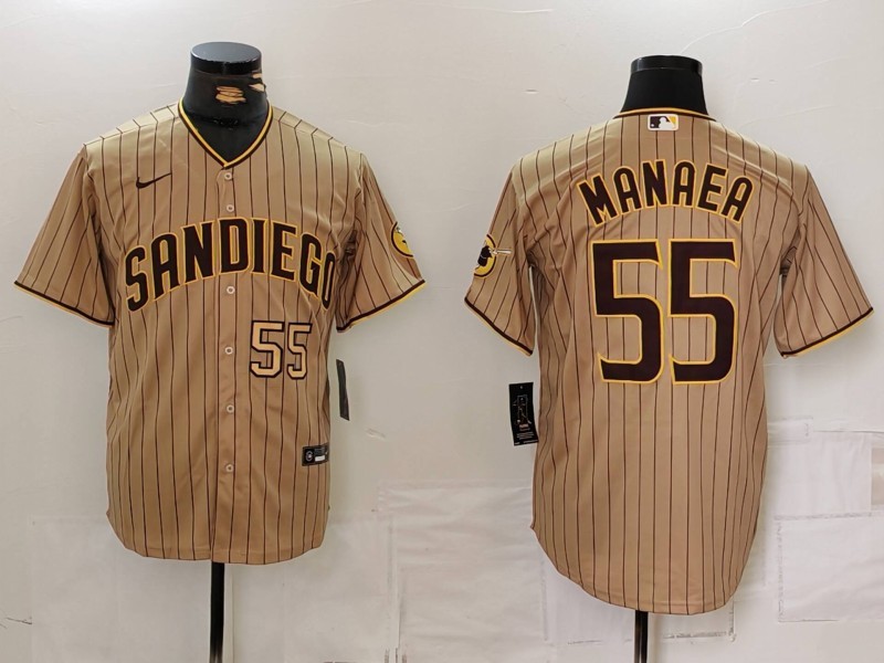 MLB Padres 55 MANAER Brown Nike Cool Base Men Jersey