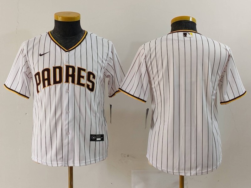 MLB Padres Blank White Nike Cool Base Youth Jersey