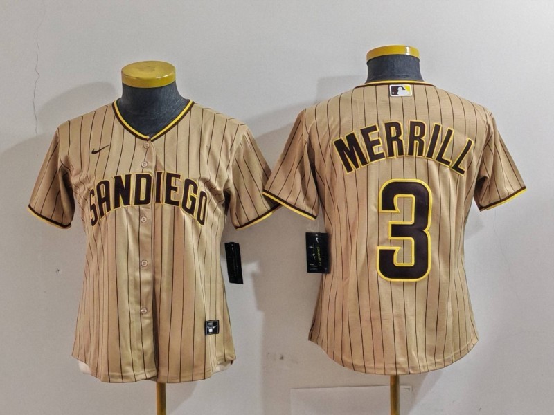 MLB Padres 3 Merril Brown Nike Cool Base Youth Jersey