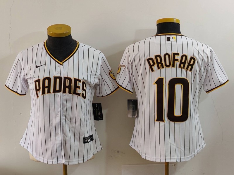MLB Padres 10 Jurickson Profar White Nike Cool Base Women Jersey