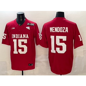 Indiana Hoosiers 15 Mendoza Red F.U.S.E. Vapor Limited Men Jersey with 2026 Patch
