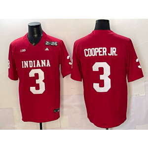 Indiana Hoosiers 3 Cooper JR red F.U.S.E. Vapor Limited Men Jersey with 2026 Patch