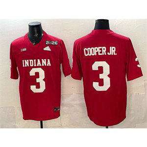 Indiana Hoosiers 3 Omar Cooper Jr. Red F.U.S.E. Vapor Limited Men Jersey with 2026 Patch