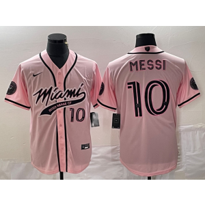 Inter Miami CF 10 Messi Pink Baseball Soccer Men Jersey