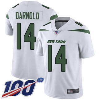 Jets #14 Sam Darnold White Men's Stitched Football 100th Season