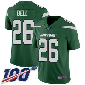 Jets #26 Le'Veon Bell Green Team Color Men's Stitched Football 100th