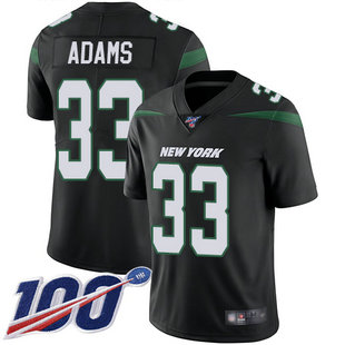 Jets #33 Jamal Adams Black Alternate Men's Stitched Football 100th