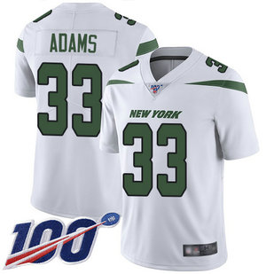 Jets #33 Jamal Adams White Men's Stitched Football 100th Season