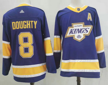 Kings 8 Drew Doughty Purple 2020-21 Reverse Retro Adidas Jersey