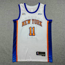 Knicks 11 Jalen Brunson White Men Jersey