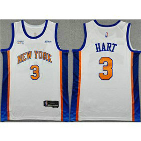 Knicks 3 Josh Hart White 2024-25 City Edition Men Jersey