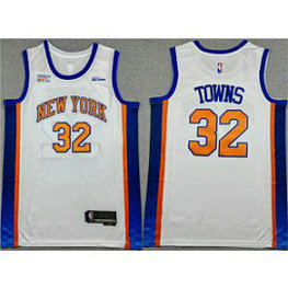 Knicks 32 Karl-Anthony Towns White 2024-25 City Edition Men Jersey