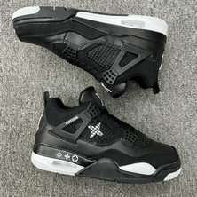 L V x Nike Air Jordan 4 Retro Black Shoes