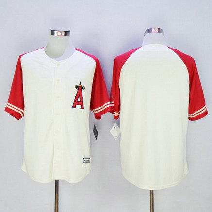 LA Angels Of Anaheim Blank Cream Exclusive 2015 MLB Cool Base Jersey