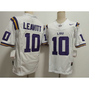 LSU Tigers 10 Sam Leavitt White F.U.S.E. Vapor Limited Men Jersey