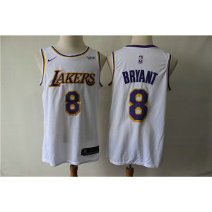 Lakers 8 Kobe Bryant White Nike Swingman Men Jersey