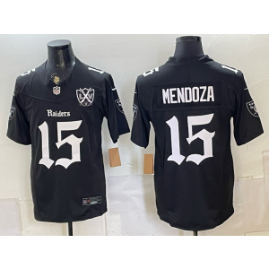 Las Vegas Raiders 15 Mendoza Black Black Gothic Vapor Limited Men Jersey with Patch