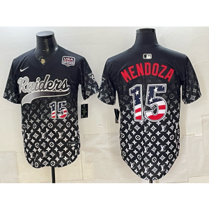 Las Vegas Raiders 15 Mendoza Black USA 250 Fourth of July Men Jersey (2)