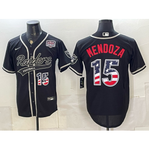 Las Vegas Raiders 15 Mendoza Black USA 250 Fourth of July Men Jersey