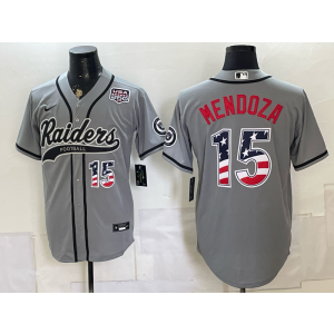 Las Vegas Raiders 15 Mendoza Grey USA 250 Fourth of July Men Jersey