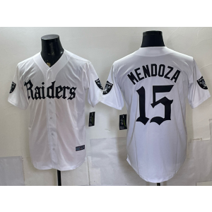 Las Vegas Raiders 15 Mendoza White Gothic Vapor Limited Men Jersey