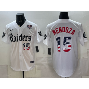 Las Vegas Raiders 15 Mendoza White USA 250 Fourth of July Men Jersey 1
