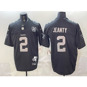 Las Vegas Raiders 2 Ashton Jeanty Black F.U.S.E. Vapor Limited Men Jersey
