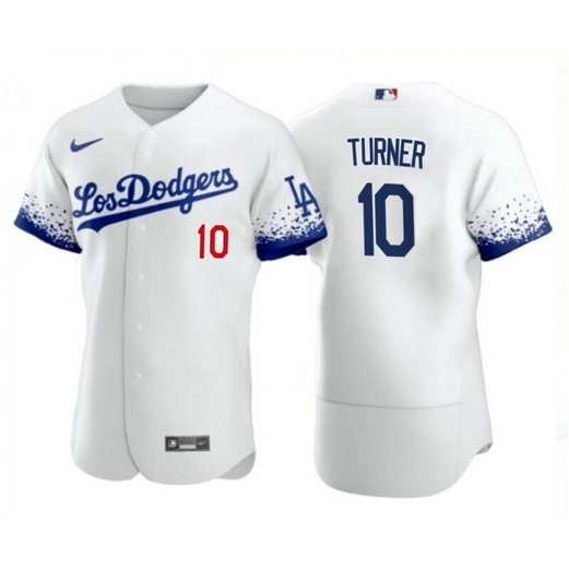 Los Angeles Dodgers #10 Justin Turner 2021 City Connect White Jersey