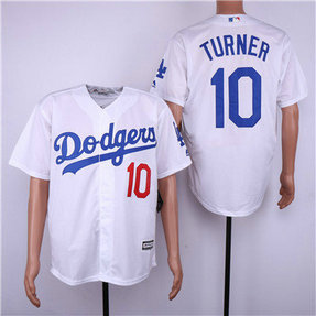 Los Angeles Dodgers #10 Justin Turner White Men's Cool Base Jersey