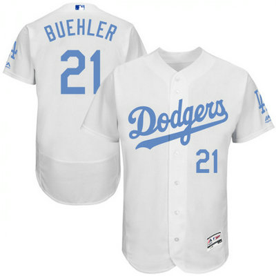 Los Angeles Dodgers #21 Walker Buehler Player Men's  White Flex Base Father's Day Collection Jersey