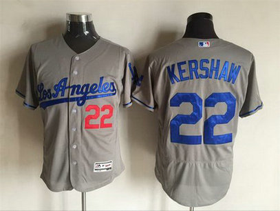 Los Angeles Dodgers #22 Clayton Kershaw Gray Road 2016 Flexbase Majestic Baseball Jersey